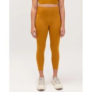 Girlfriend Collective Mustard Tan High‎ Rise Leggings w/Pockets M